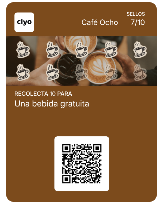 Pase de sellos de Café Ocho en el wallet